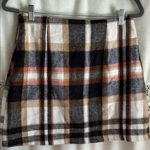 SHEIN Plaid Mini Skirt - Black, Brown, White, Red